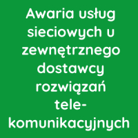  Awaria usług sieciowych u zewnętrznego dostawcy rozwiązań telekomunikacyjnych 