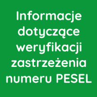 Informacje dotyczące weryfikacji zastrzeżenia numeru PESEL