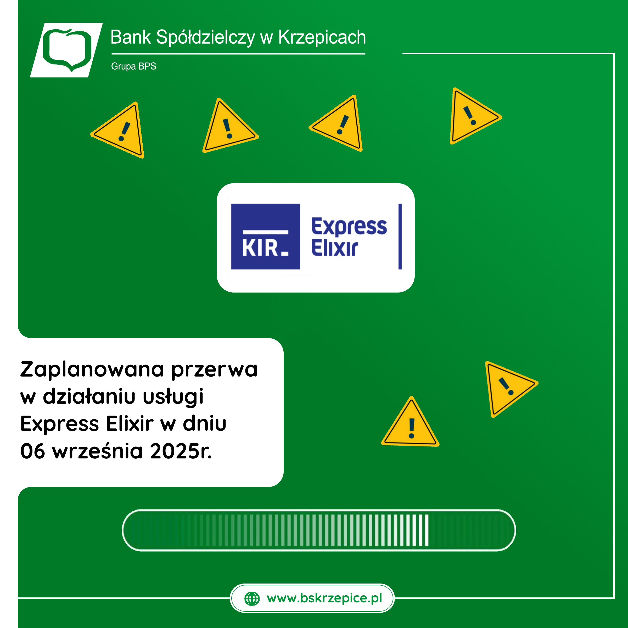 Zaplanowana przerwa w działaniu usługi Express Elixir w dniu 06 września 2025r.